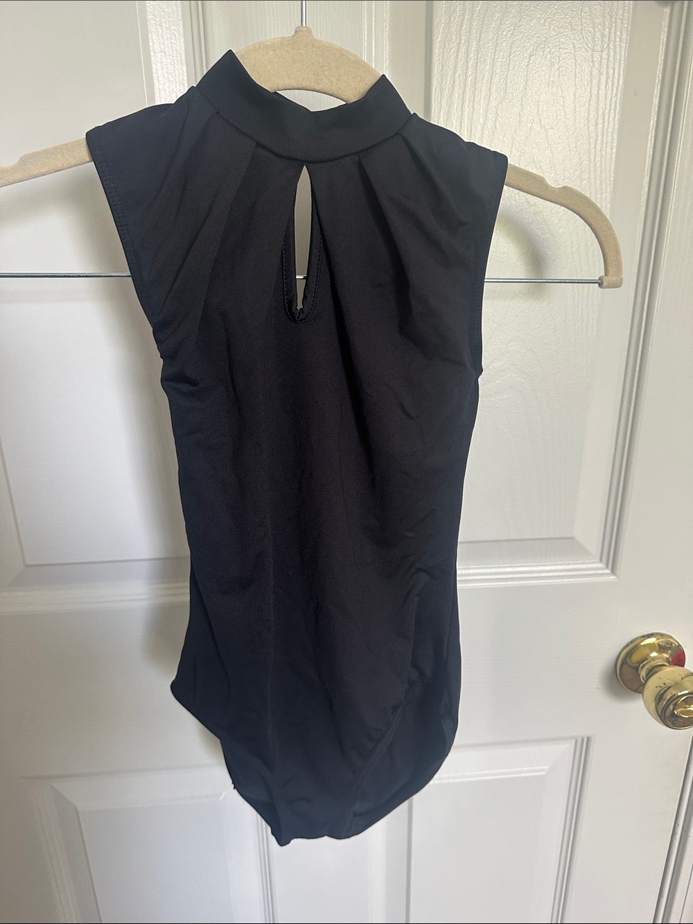 Ballet Rosa Sleeveless Mock Neck Black Women’s Top